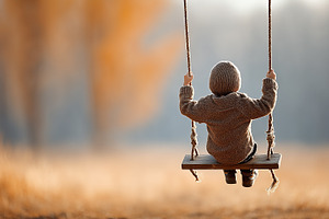 Child in a knitted sweater and hat, a Person Photo by MistyDay