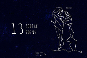 Constellations. Hand Draw Elements