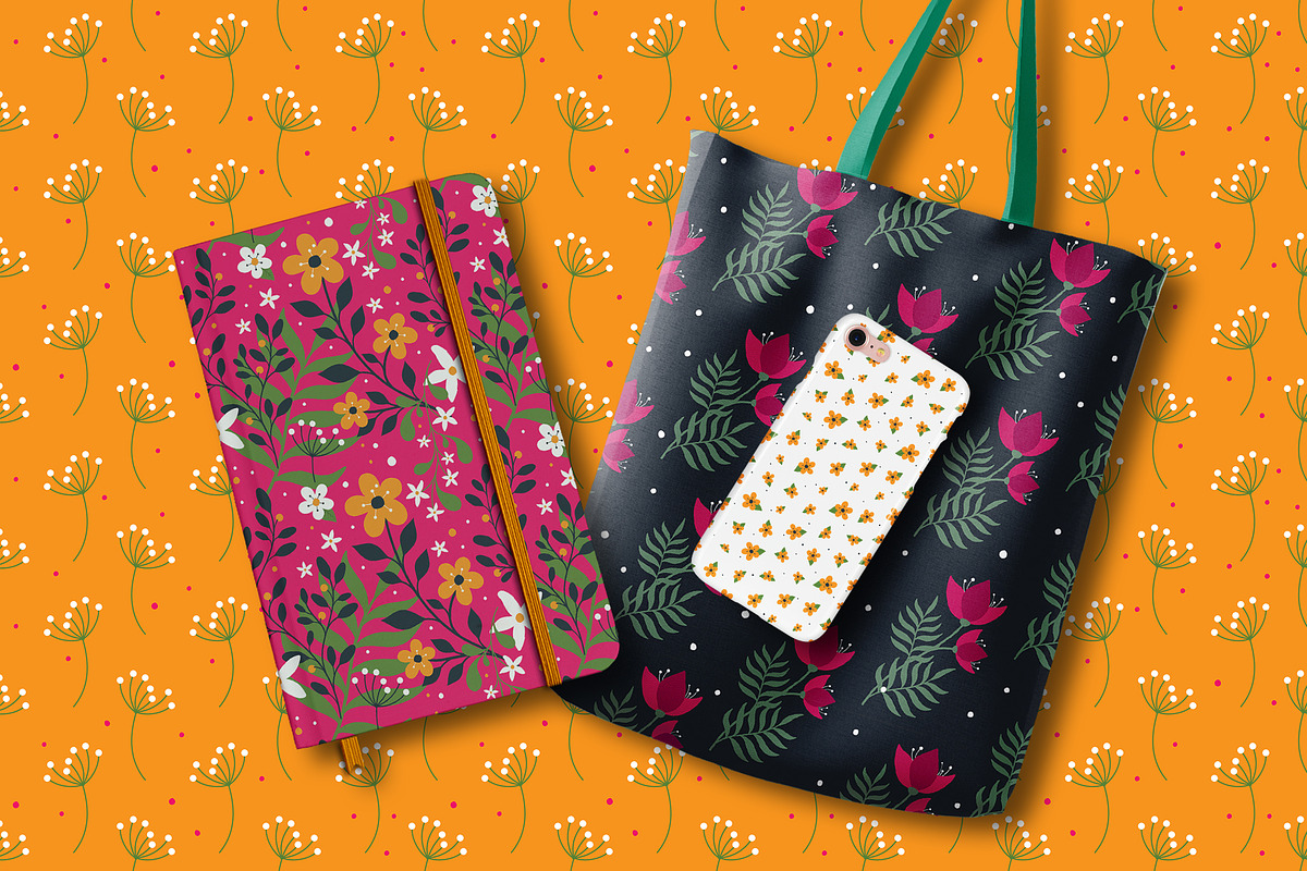 Seamless Floral patterns, a Pattern Graphic by The Odd Seed (Photo 3 of 9)
