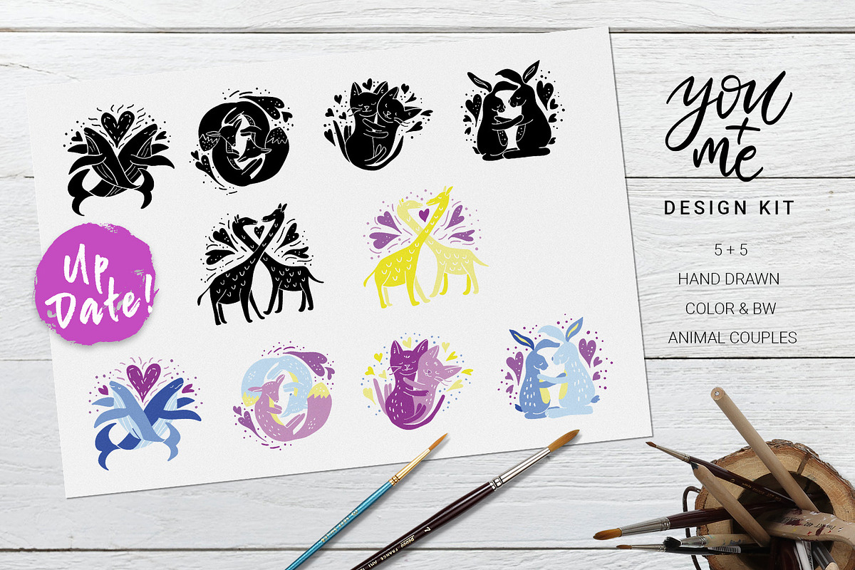 You + Me: hand drawn design kit, an Object Graphic by Gray Cat Graphics (Photo 17 of 21)