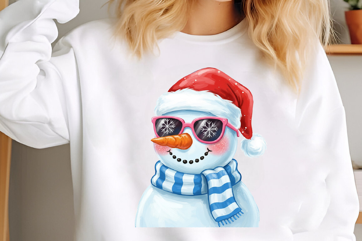 Glitter Christmas Snowman PNG, an Illustration by SinaCreation (Photo 2 of 7)