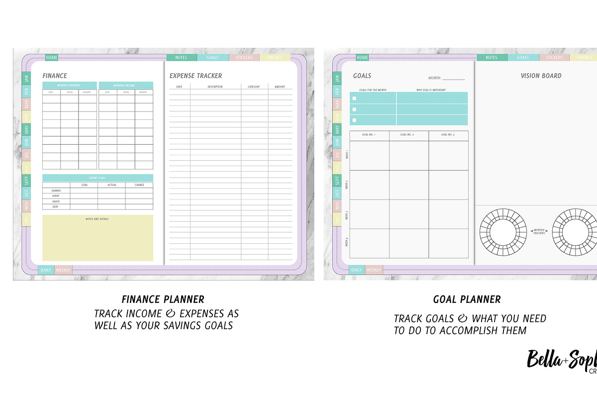 Pastels Digital Planner-(Goodnotes), a Stationery Template by Bella+Sophia Creative (Photo 5 of 6)