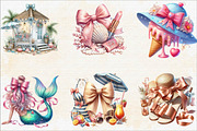 Watercolor Summer Bow Sublimation Cl, an Illustration by SVGArt (Thumbnail 2 of 8)
