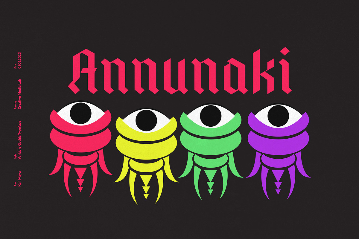 Kali Maya | Variable Gothic Typeface, a Blackletter Font by creativemedialab (Photo 10 of 12)