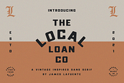Local Loan Co - A Vintage Sans Serif, a Sans Serif Font by James Lafuente (Thumbnail 1 of 9)