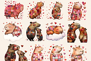 LOVELY VALENTINE CAPYBARA CLIPART, an Animal Illustration by Daring Digies (Thumbnail 2 of 7)