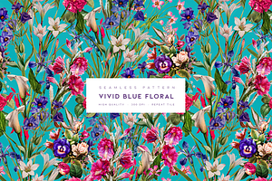 Vivid Blue Floral