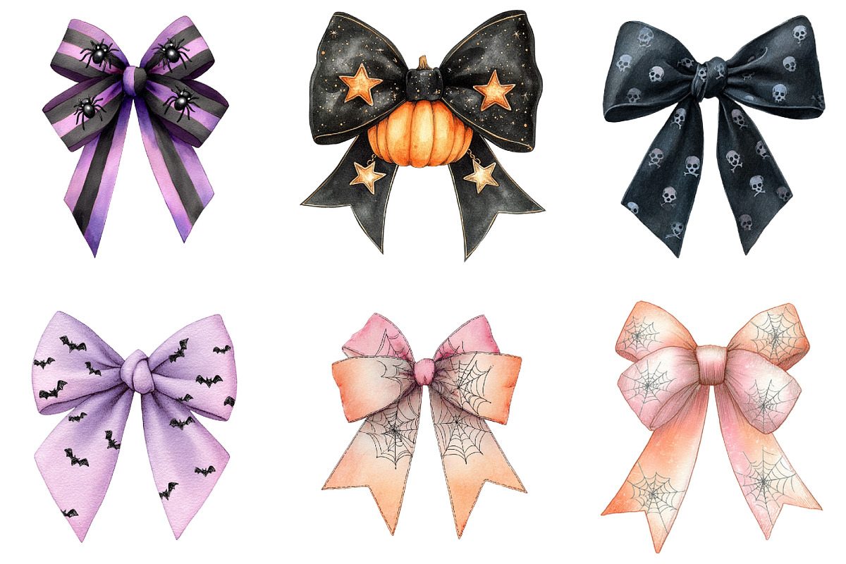 Halloween Coquette Bow Clipart Bundl, an Illustration by DreamArtGraphic (Photo 5 of 5)
