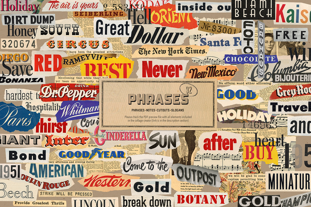 Vintage Collage Creator 1170+ Assets, an Object Graphic by Veris Studio (Photo 30 of 56)