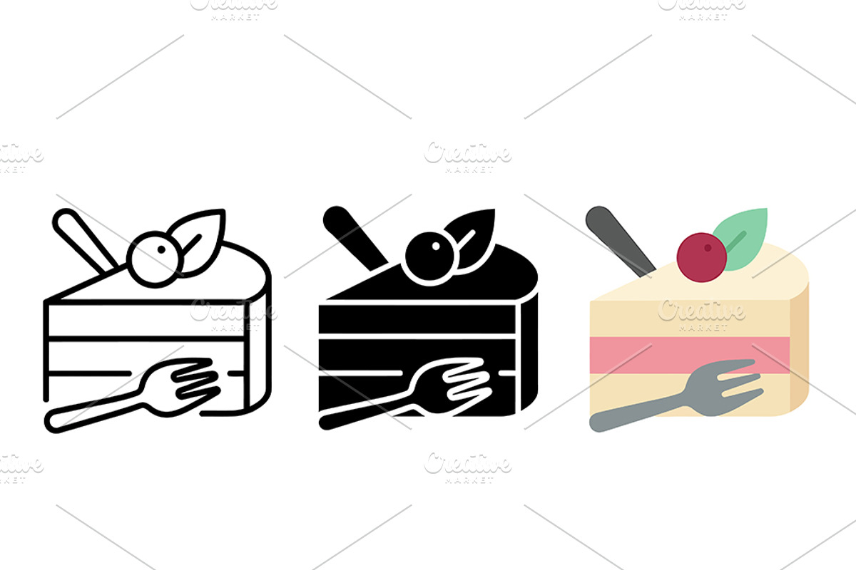Cake Slice Vector Icon Graphic, a Solid Icon by Artonix (Photo 2 of 2)