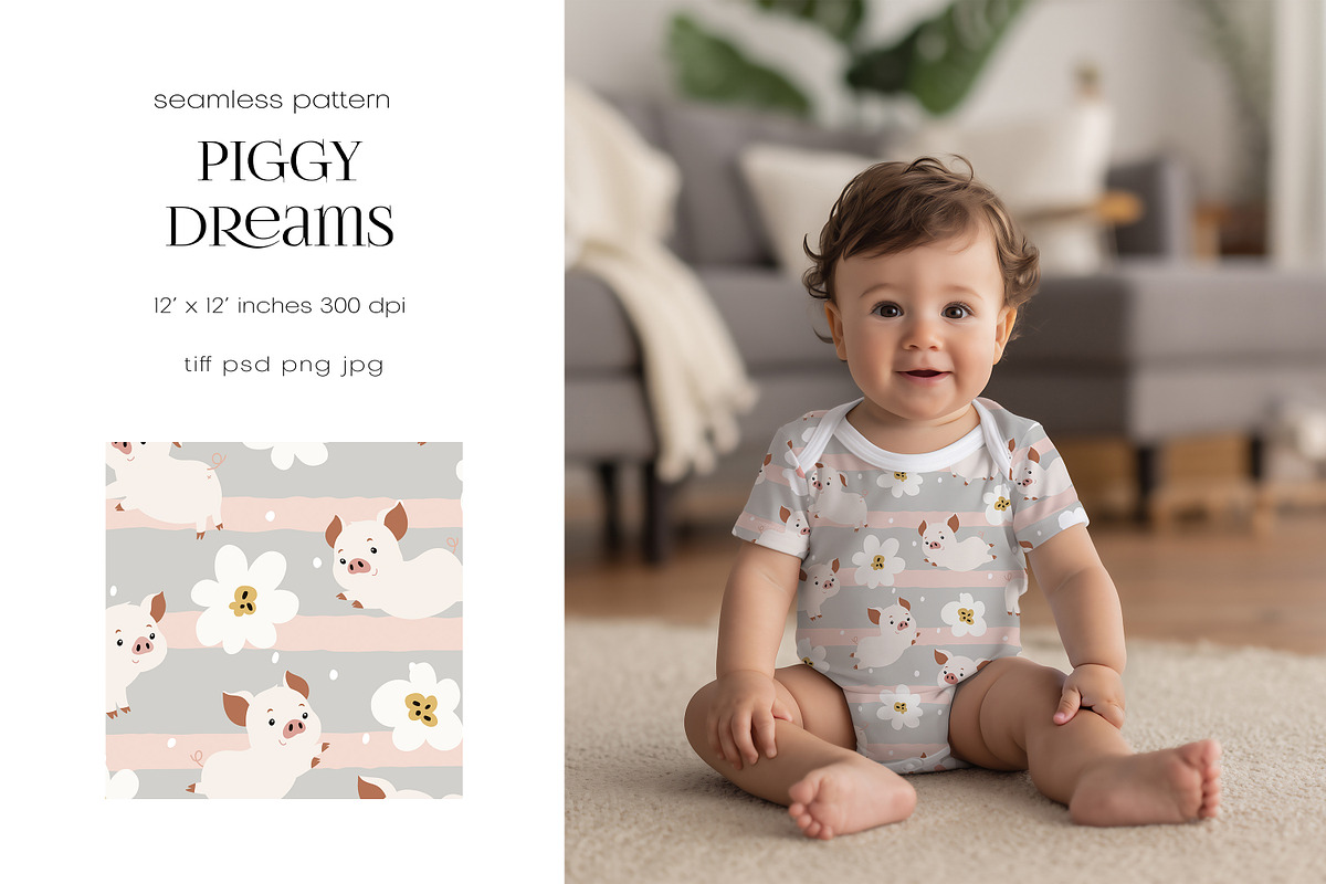 Kids Seamless Pattern Set, a Pattern Graphic by PROTEA Watercolor Studio (Photo 4 of 7)