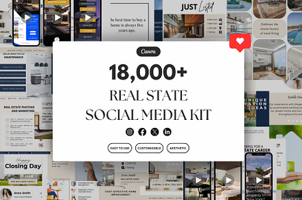 Real Estate Social Media Kit Canva