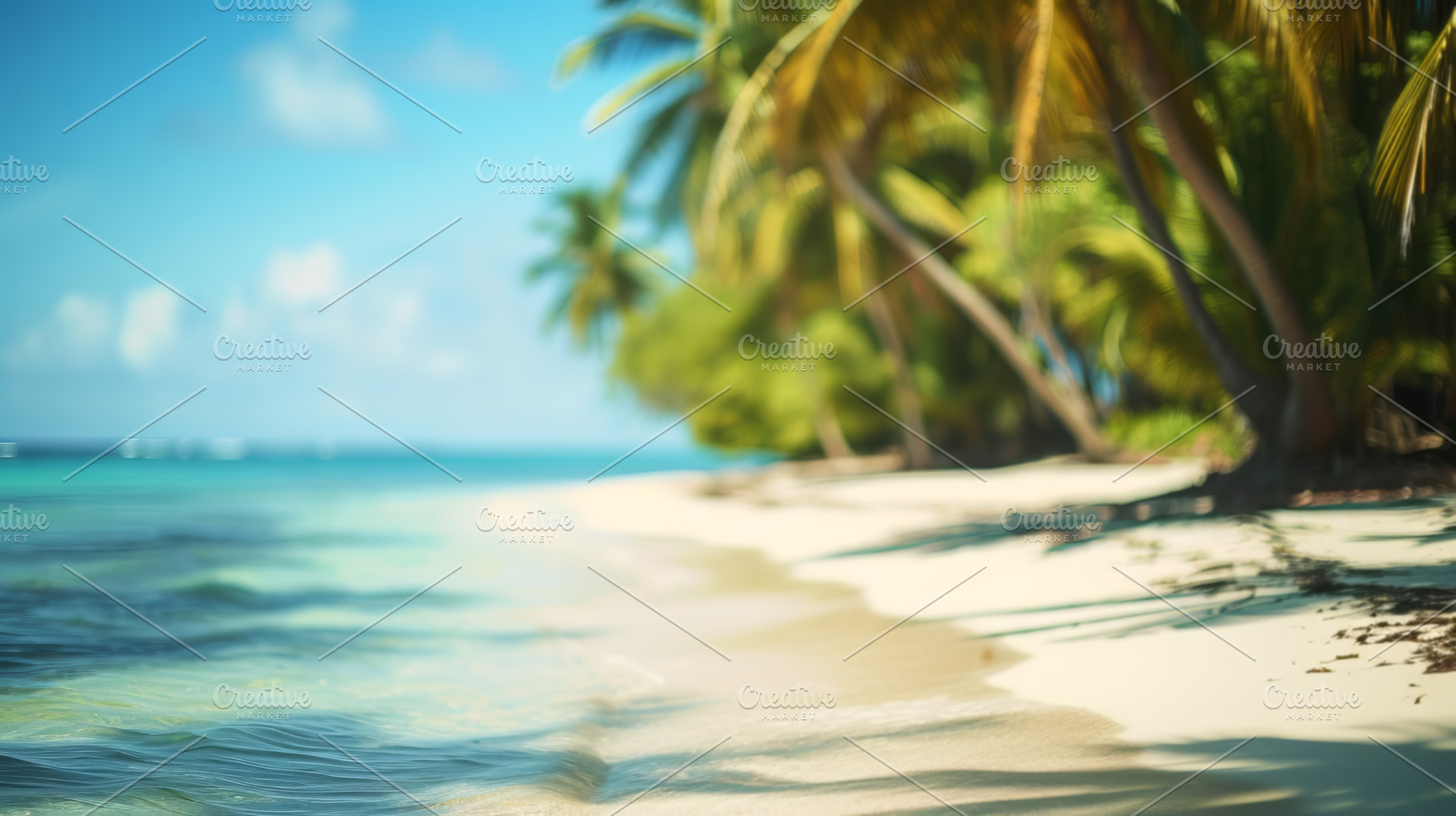 A softly blurred vision of a tropical beach, an Abstract Photo by Natalia Klenova's Shop