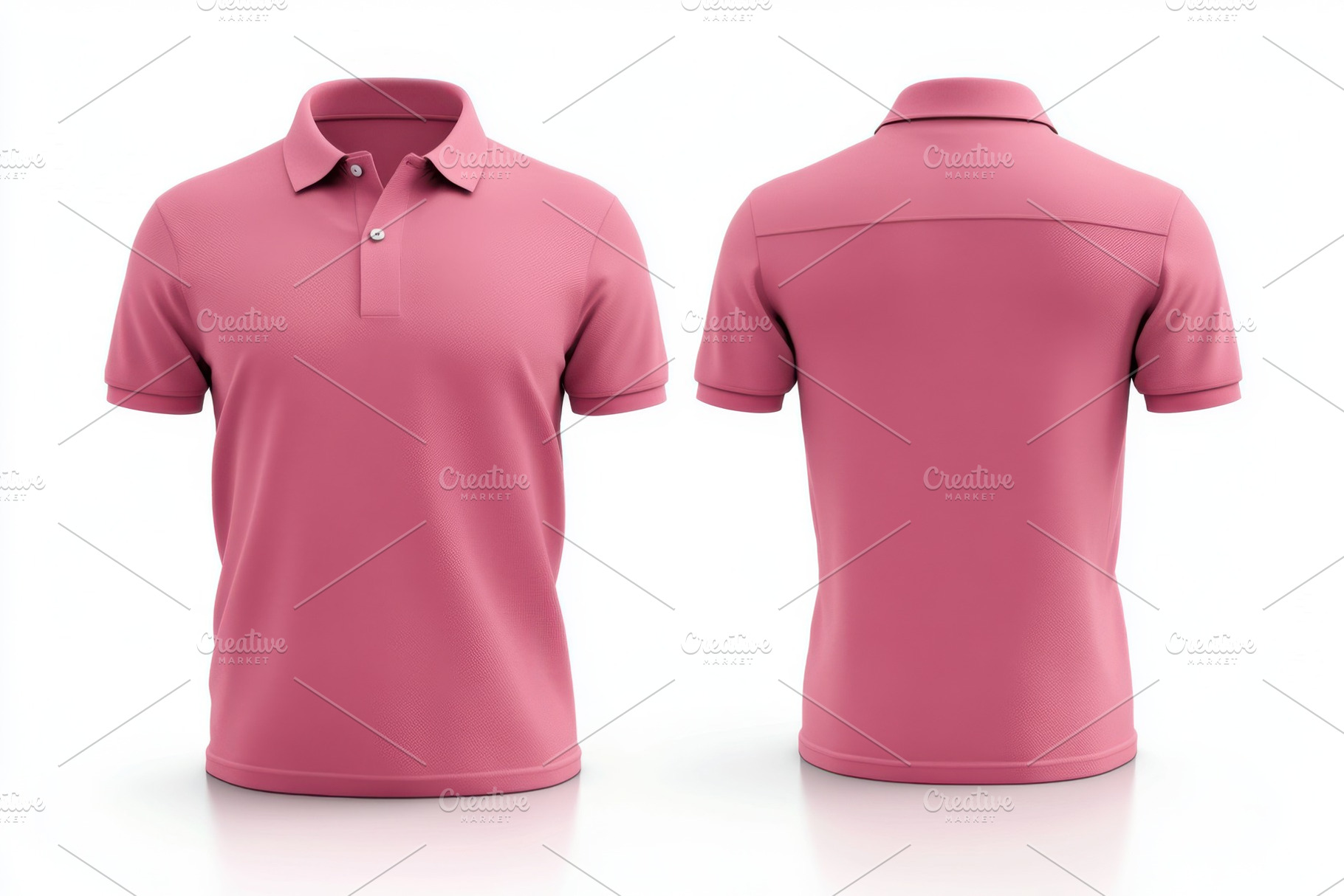 Pink Polo Shirt Mockup Front and Bac, a Beauty & Fashion Photo by Pixeness Studio
