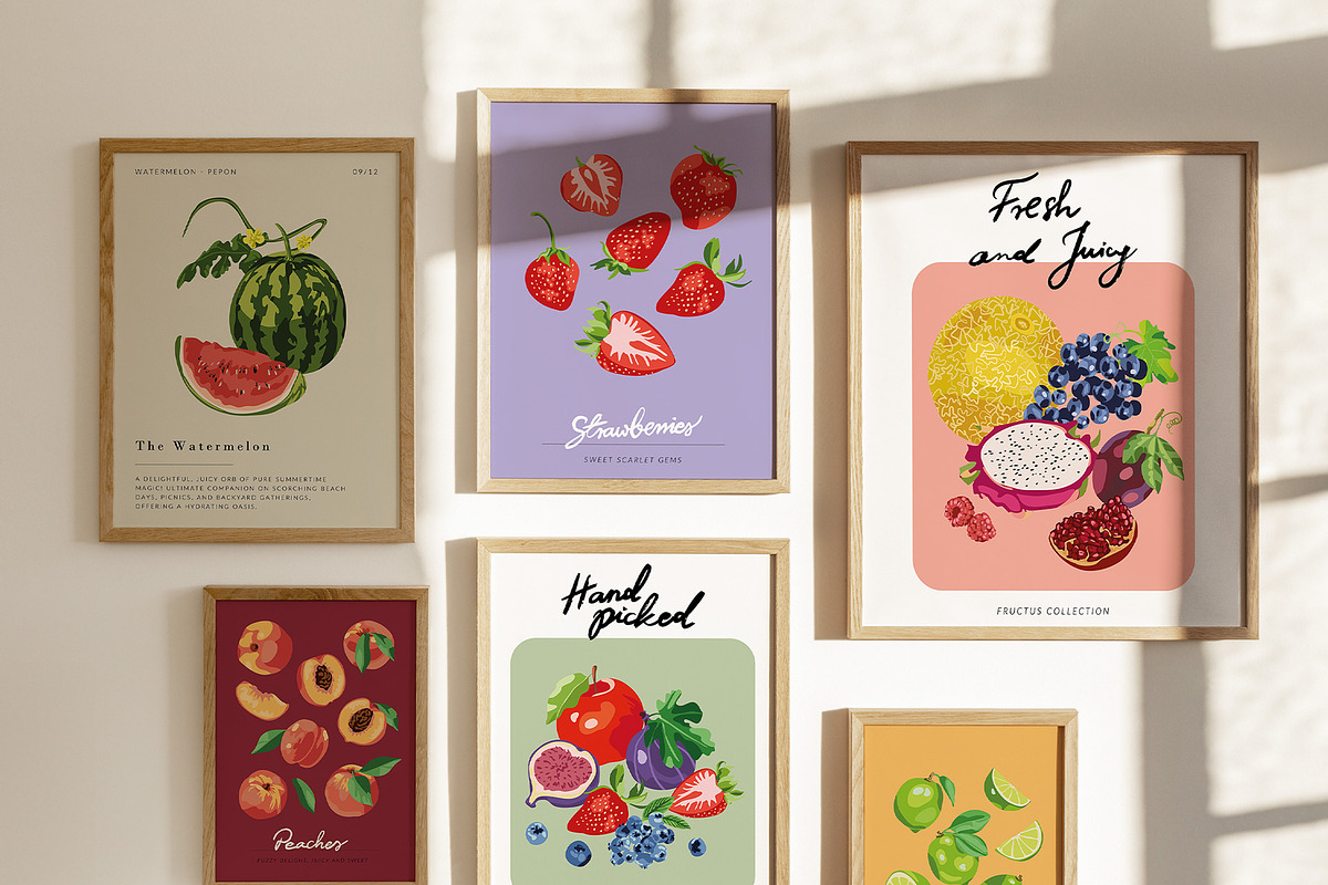 Fruits Season Posters & Patterns, an Illustration by SunnyAfternoons (Photo 6 of 13)