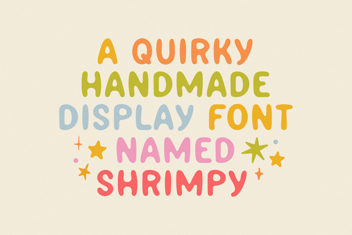 Shrimpy: Font + Graphics, a Sans Serif Font by Bruised Goods (Photo 1 of 15)