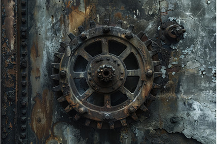 Old rusty gear giving steampunk vibe, an Industrial Photo by Ylivdesign