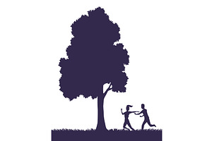 Couples in love silhouette. Man and, a Person Illustration by the8monkey