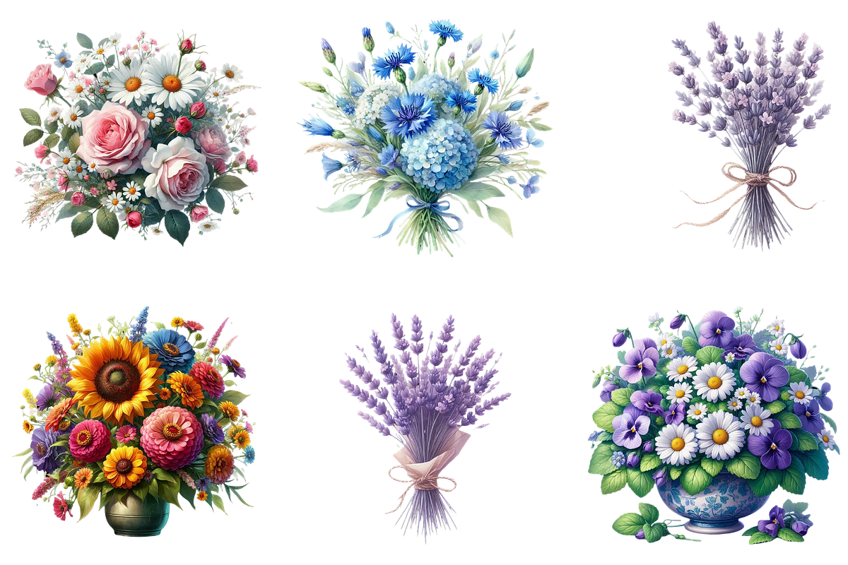 Wildflower Bouquet Clipart - Copy, a Seasonal Illustration by DreamArtGraphic (Photo 3 of 4)
