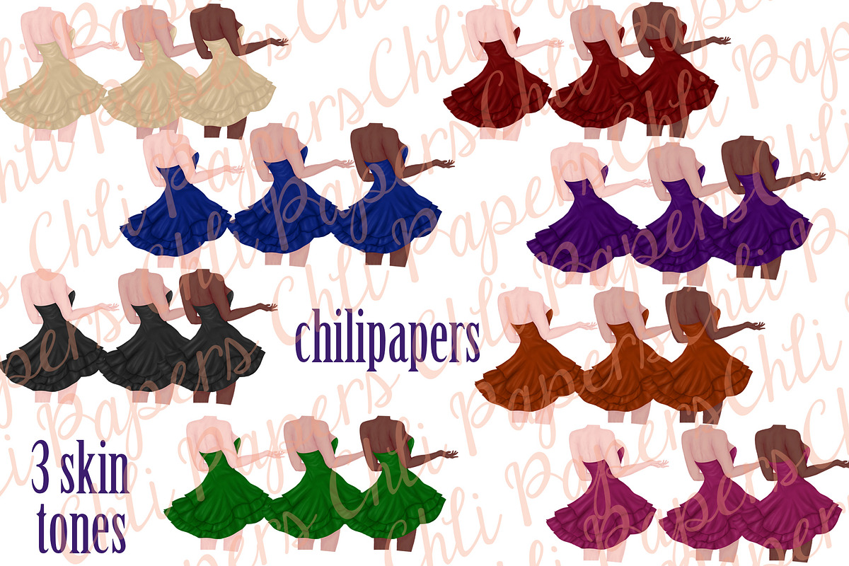 Halloween girls clipart, Witches Png, an Illustration by chilipapers (Photo 2 of 6)