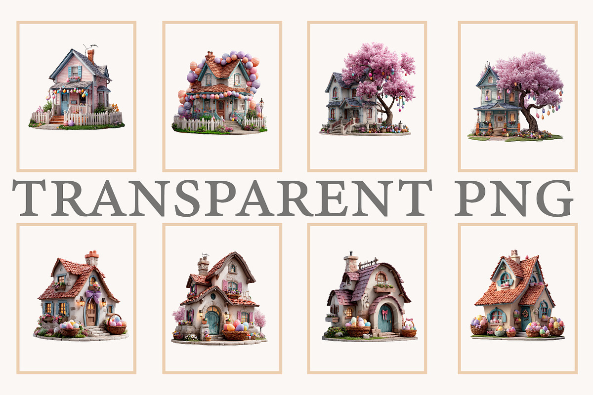 Whimsical Easter House clipart, an Illustration by Designworld (Photo 4 of 10)