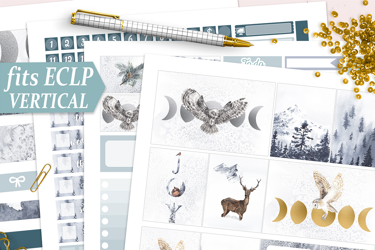 ECLP Stickers - Weekly Set, a Design Template by DigitalDesignAI (Photo 1 of 4)