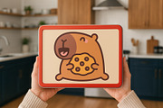 Capybara Baking Clipart Set, an Animal Illustration by Palau (Thumbnail 6 of 10)