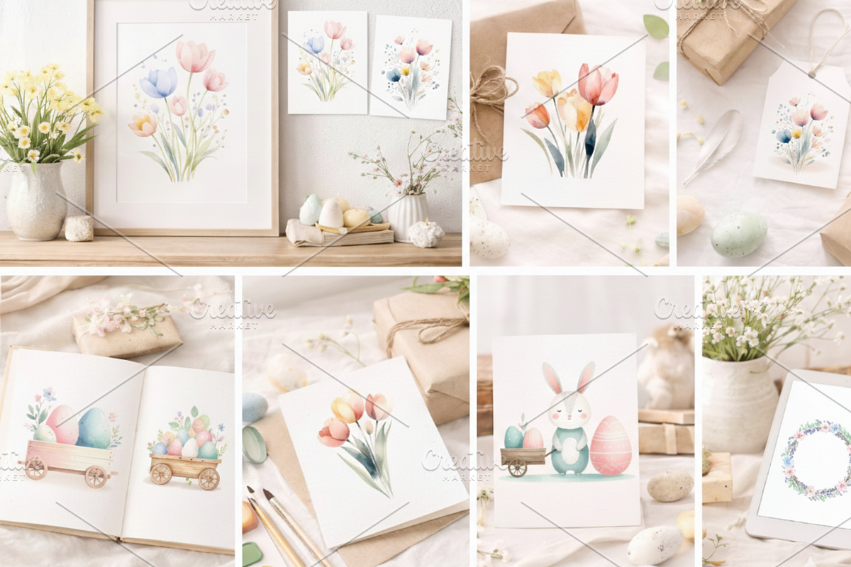 Easter Watercolor Clipart Collection, an Illustration by Print Haven (Photo 2 of 6)