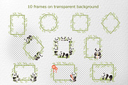 Cute pandas watercolor clipart set, an Animal Illustration by susie-p-art (Thumbnail 5 of 14)