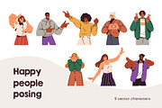 Happy people posing for portrait set, a Person Illustration by Good Studio (Thumbnail 1 of 7)