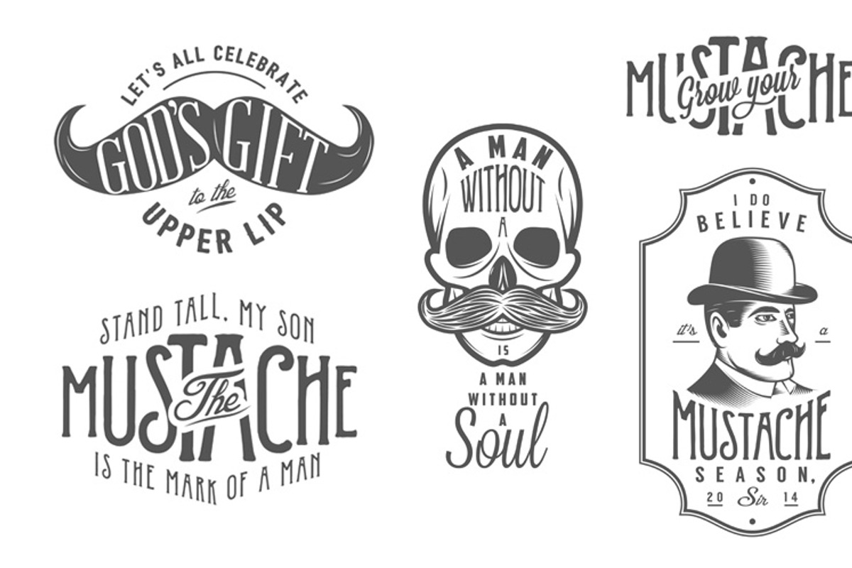 Movember design elements, an Illustration by 1baranov (Photo 1 of 3)