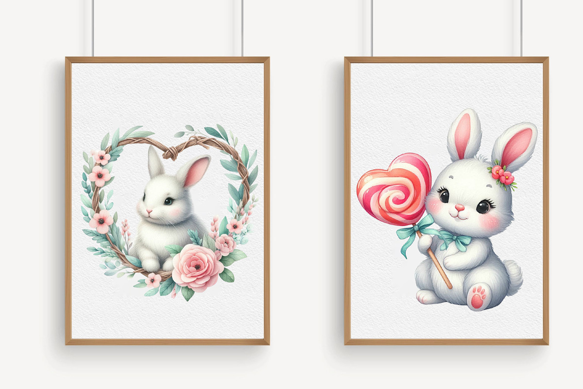 Whimsical Valentine Bunny Love Clipa, an Illustration by Libby Wishes (Photo 3 of 6)