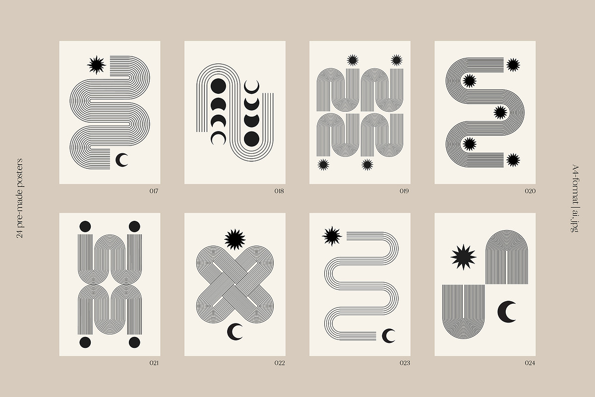Line Art Geometry & Celestial Shapes, a Graphic by May Motif (Photo 9 of 17)