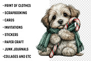 Watercolor Christmas Dogs Clipart, a Transportation Illustration by SinaCreation (Thumbnail 3 of 9)