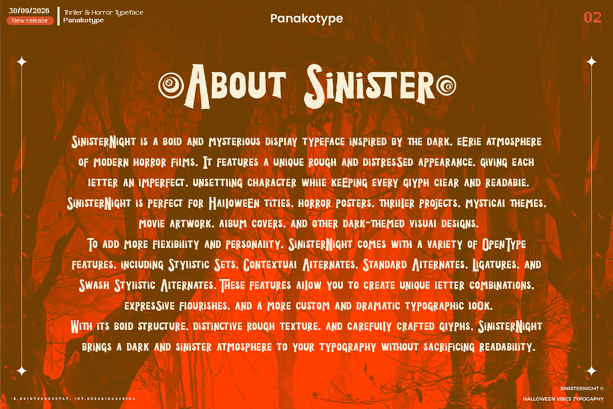 SinisterNight-Halloween Typography, a Blackletter Font by panakota studio (Photo 2 of 10)