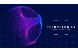 Blue Tech Dots Abstract Background, a Technology Illustration by Holo Art