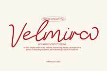 Velmira - Signature Script Typeface