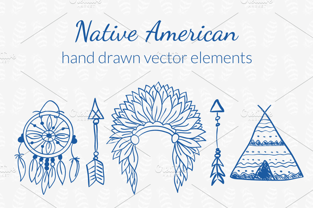 Native American Hand drawn Set, an Object Graphic by Lianella's Shop (Photo 1 of 3)
