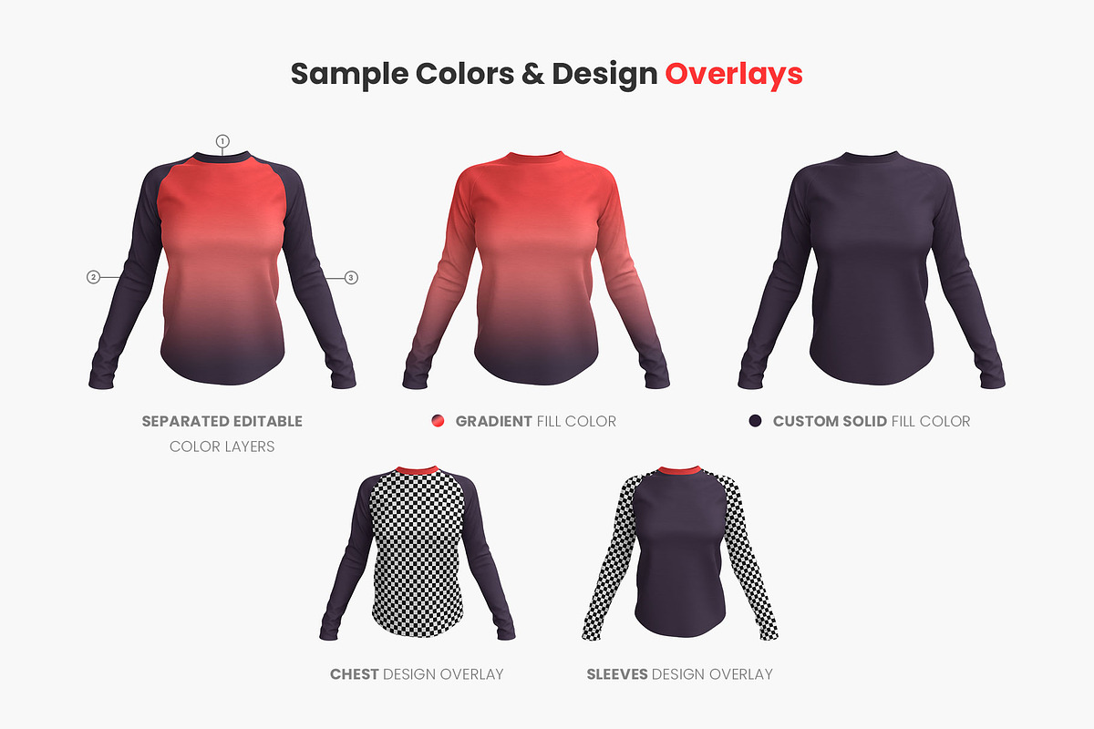 Long Sleeves Women T-Shirt Mockup, a Shirt Mockup by Mockup+ (Photo 4 of 5)