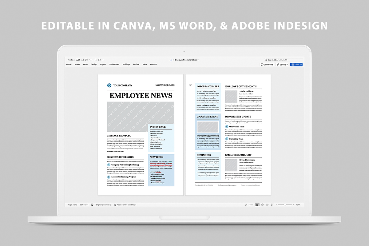 Company Employee Newsletter, a Flyer Template by Leaflove (Photo 5 of 5)