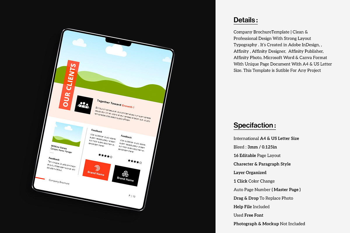 Company Profile Brochure Template, a Brochure Template by StyleArt (Photo 2 of 10)