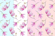 Watercolor magnolia set, a Decorative Illustration by Elegantia (Thumbnail 2 of 4)