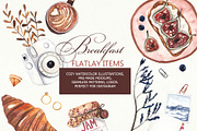 Breakfast Flatlay Collection, a Food Illustration by Scarlet Heath Art (Thumbnail 1 of 12)