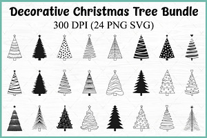 Christmas Tree SVG Silhouette Bundle, a Seasonal Illustration by Gfx Expert Team