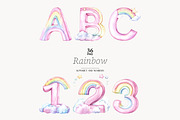 Rainbow Alphabet Clipart, a Decorative Illustration by GlamArtZhanna (Thumbnail 1 of 7)