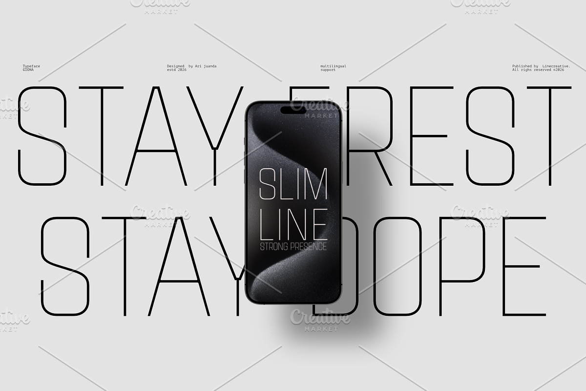 Giona – Elegant Thin Condensed Font, a Sans Serif Font by Linecreative (Photo 2 of 8)