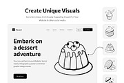 75 Dessert Doodles, an Outline Icon by Prosymbols (Thumbnail 5 of 7)