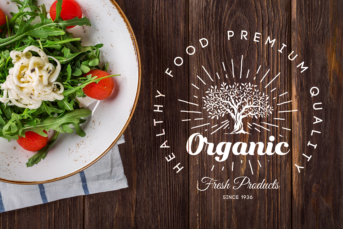 Organic natural food tree logo, a Food Illustration by provector (Photo 1 of 6)