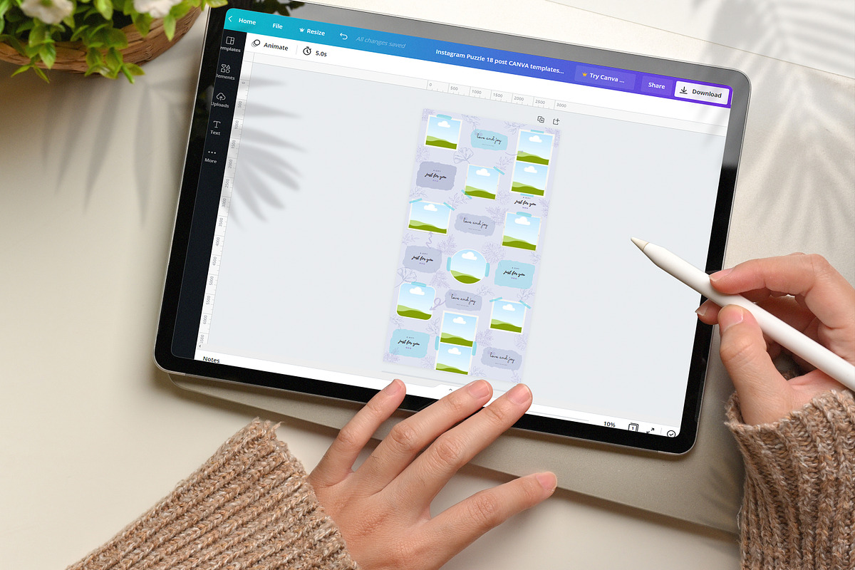 Canva Instagram Puzzle Template, a Social Media Template by UP Studio (Photo 7 of 7)