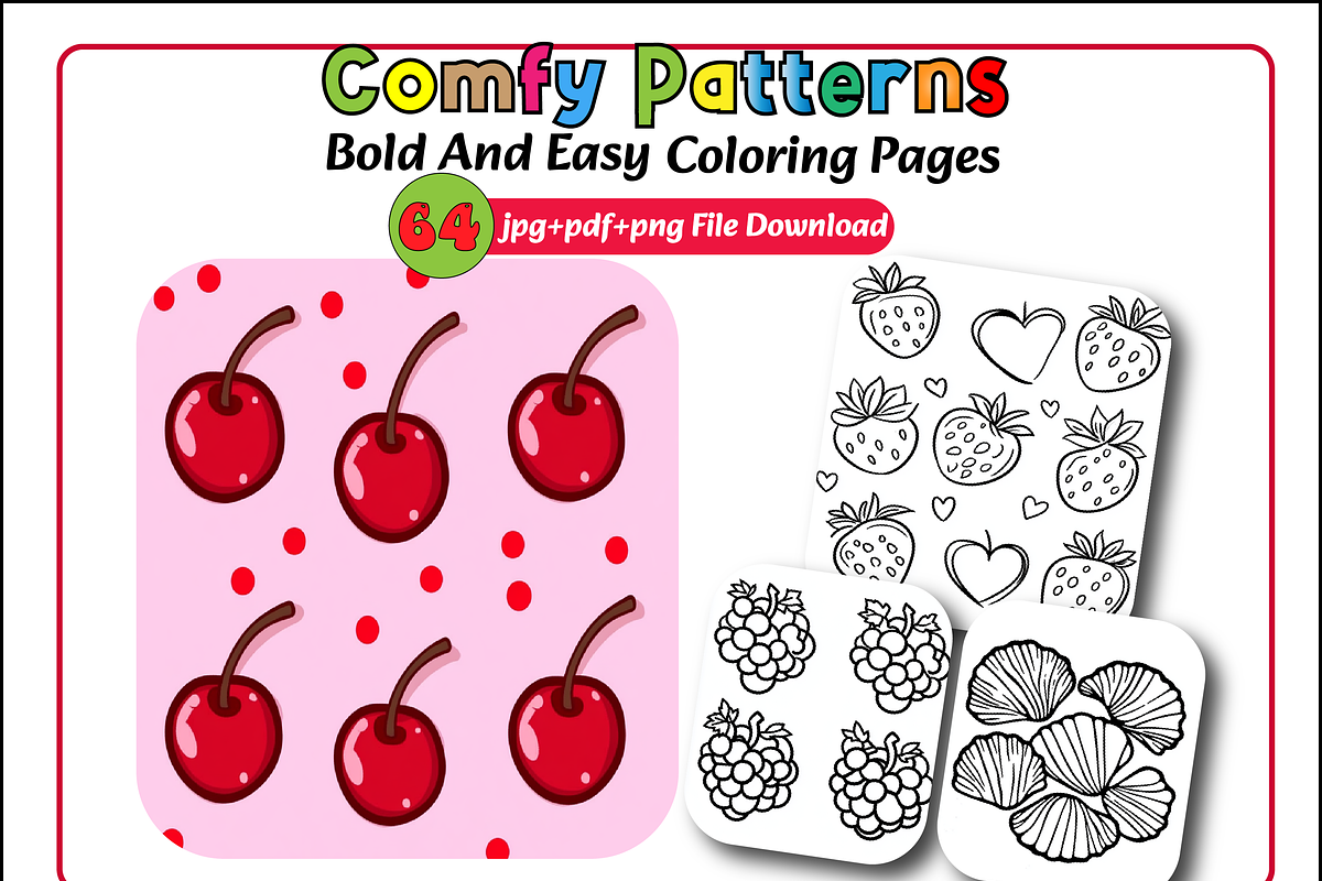 Comfy Patterns Bold & Easy Coloring, an Animal Illustration by Printable Design Store (Photo 1 of 4)